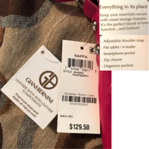 Giani Bernini Raspberry purse - Picture 3 of 6